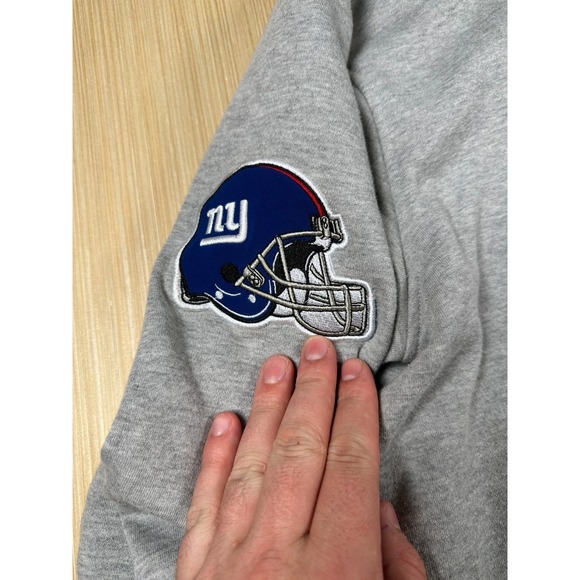 NFL New York Giants American Football Team Hoodie Mens Medium Gray Full Zip - Picture 3 of 7